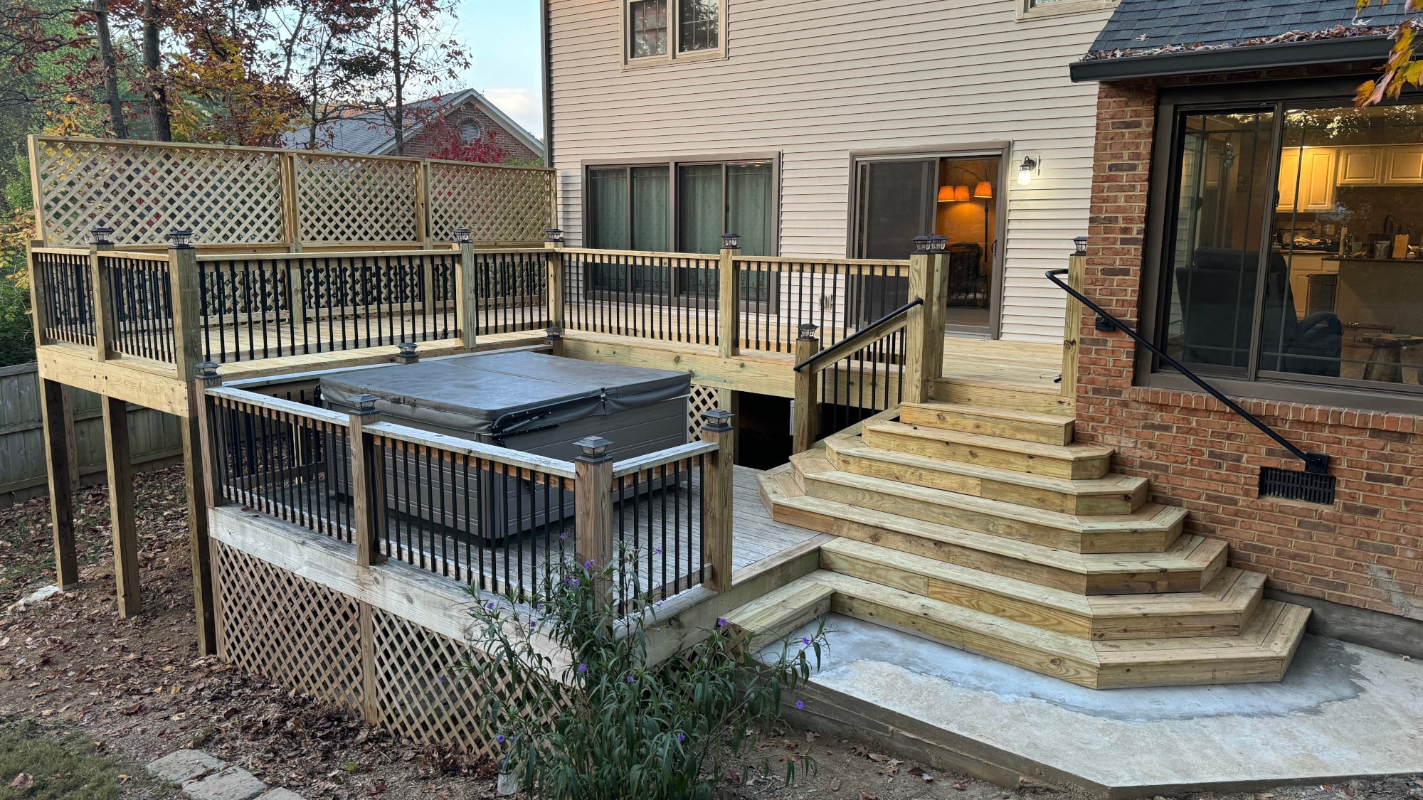 Gatesmill pressure-treated wood deck front view