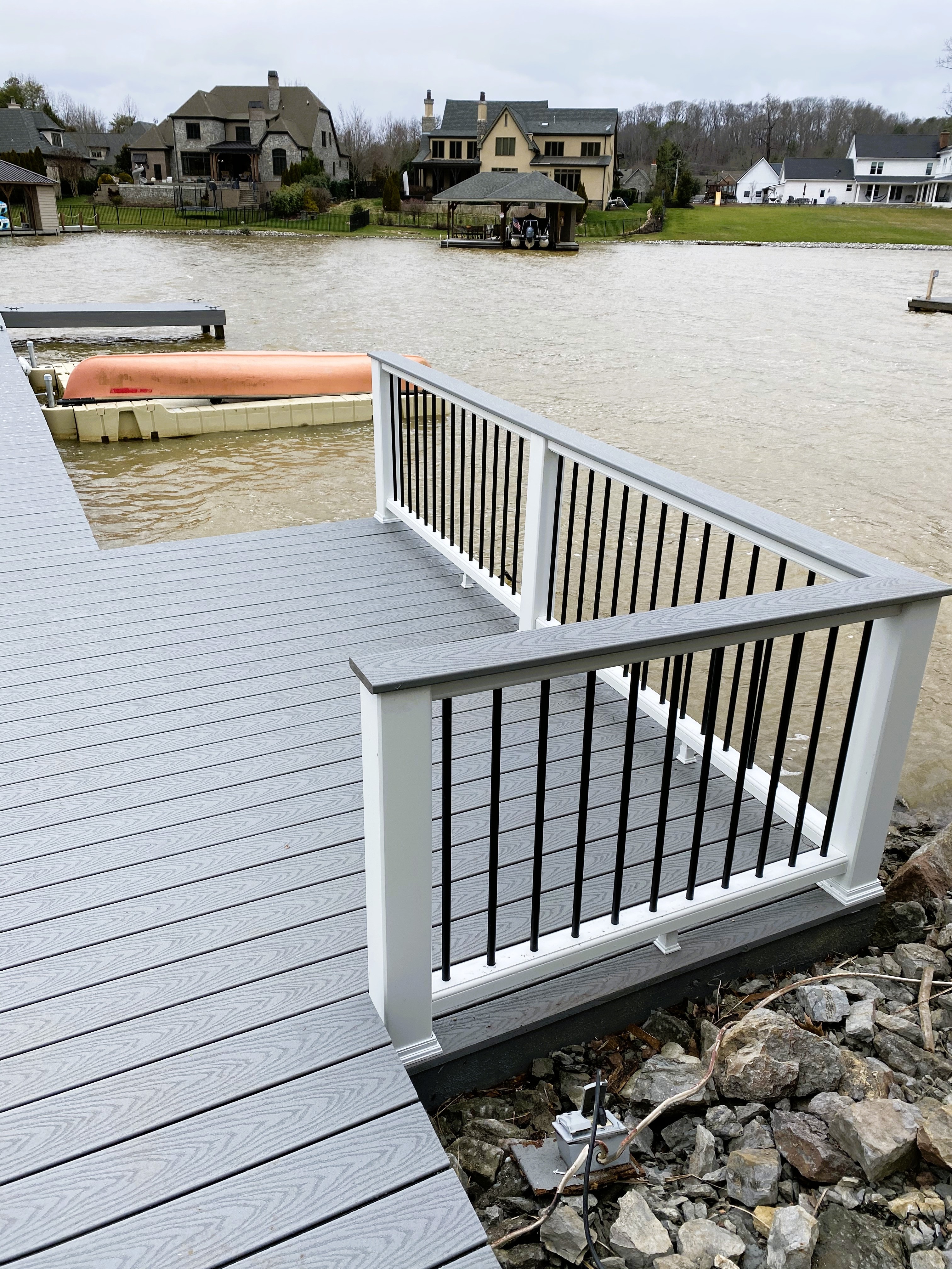 Norris waterfront composite dock front view