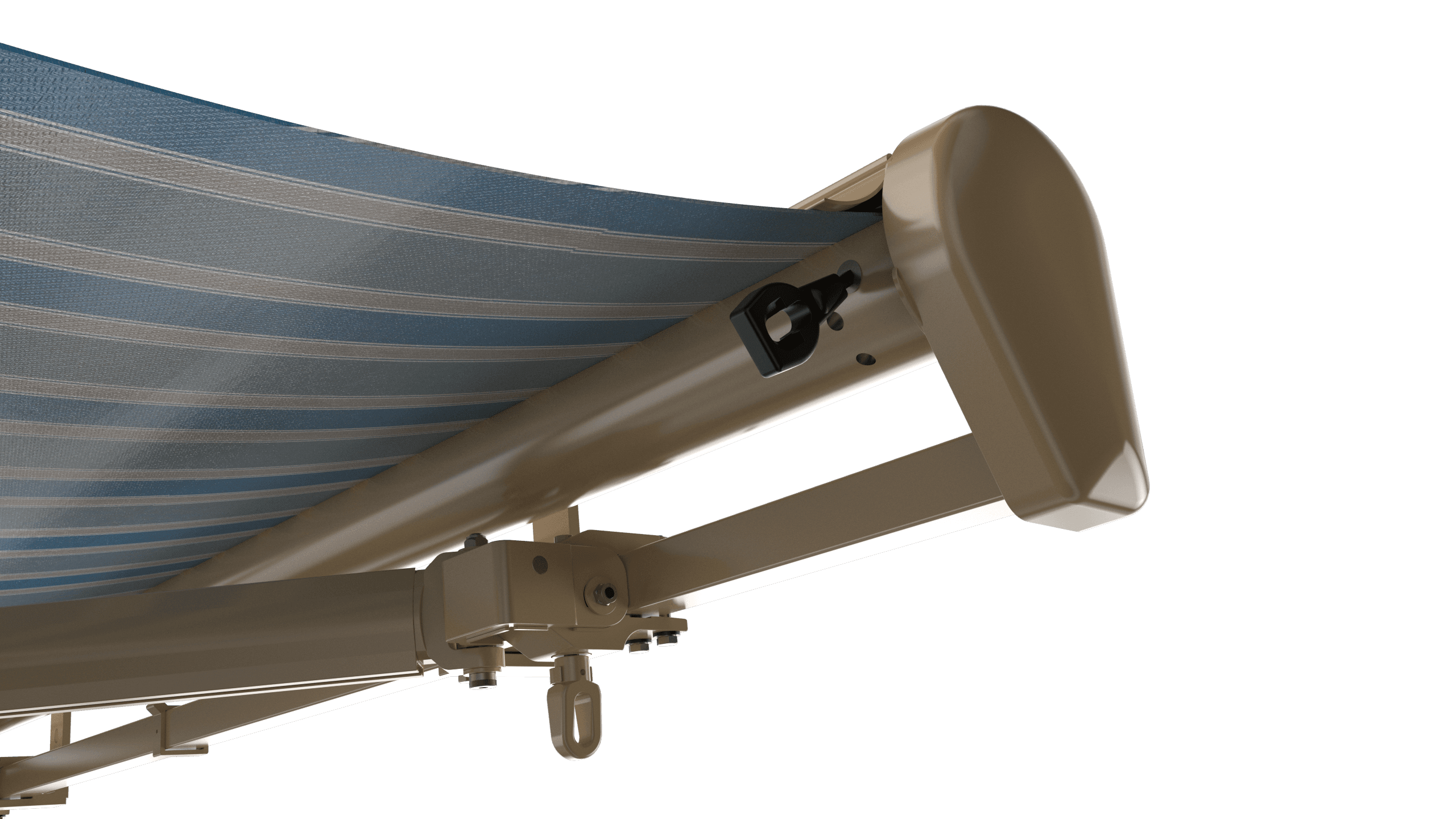 Beige color-matched SunPro awning housing and cassette