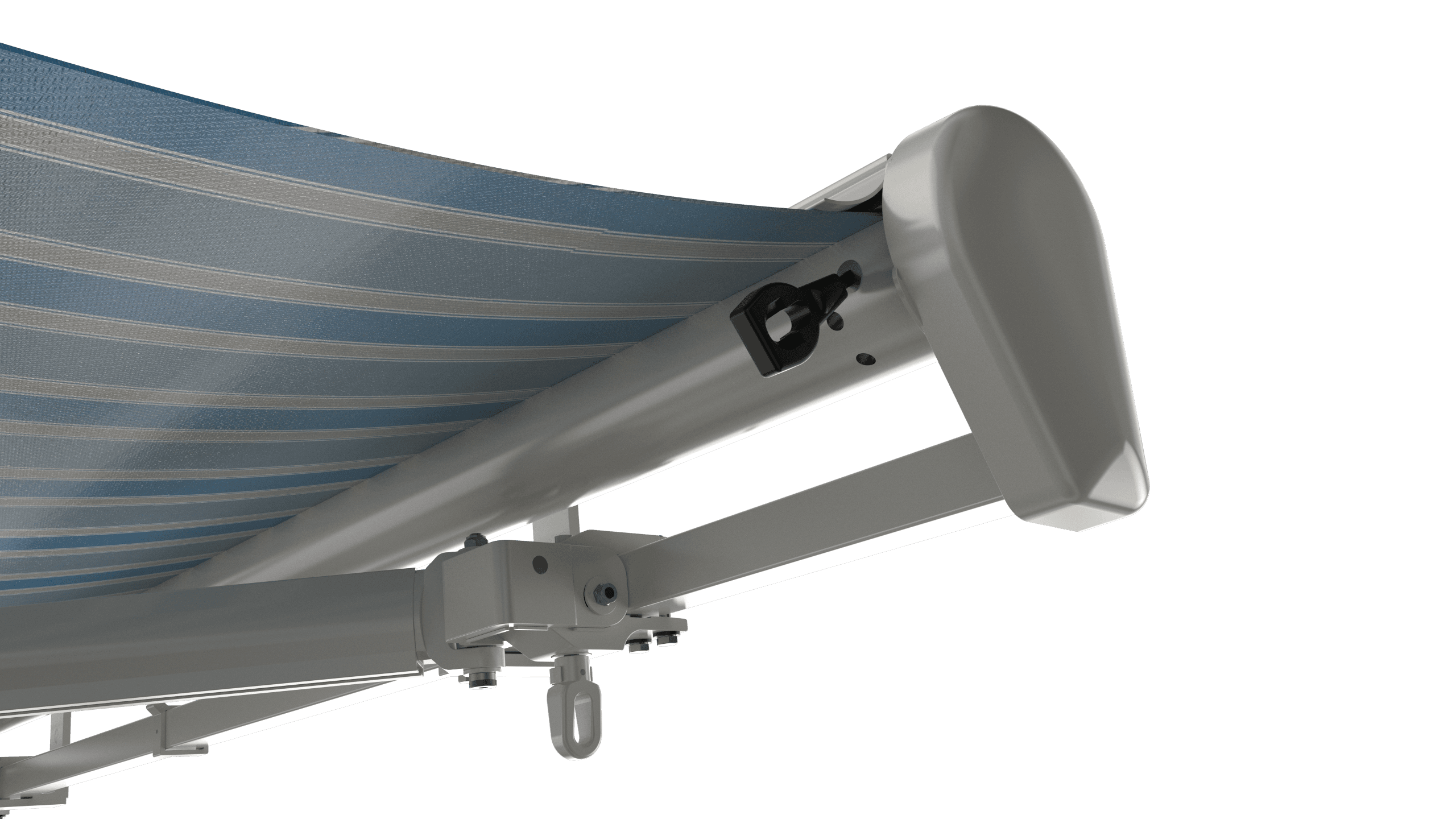 White color-matched SunPro awning housing and cassette