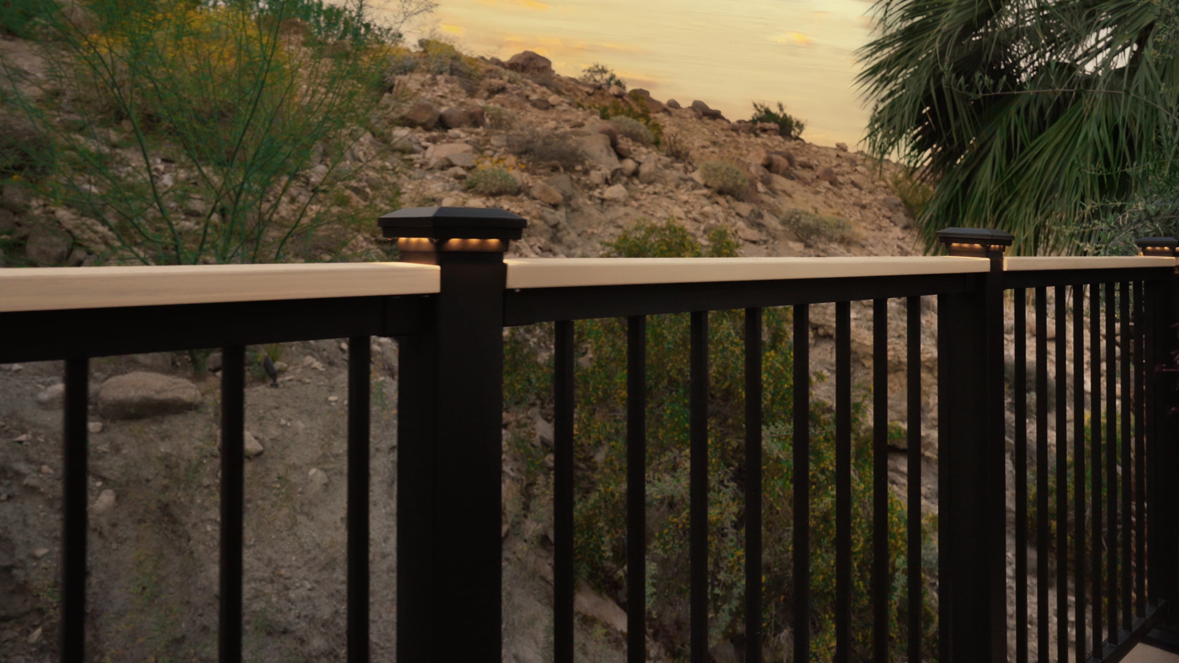 TimberTech Impression Rail Express with integrated post cap lighting