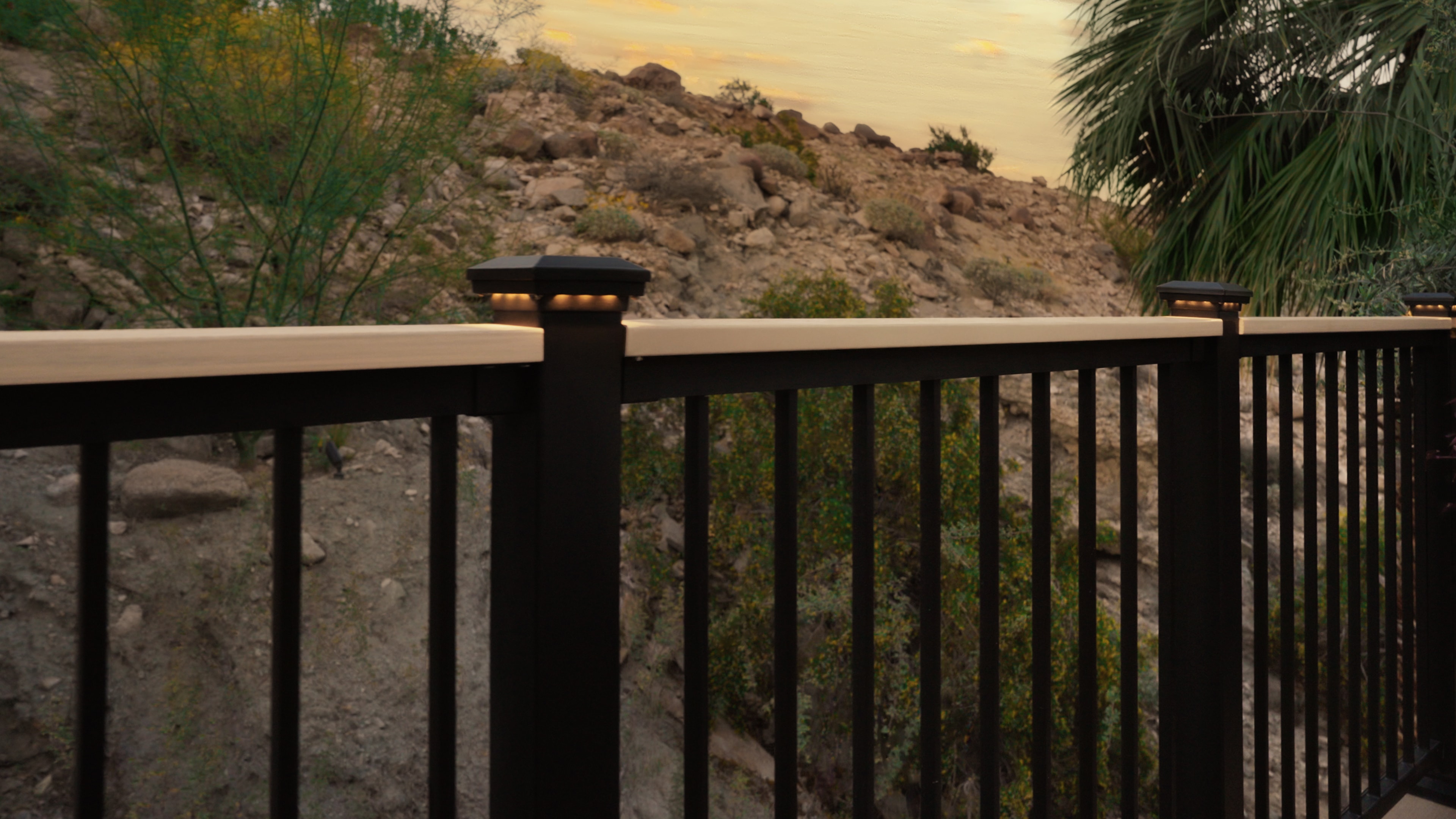 TimberTech Impression Rail Express with integrated post cap lighting