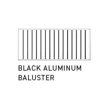 TimberTech composite railing with black aluminum balusters