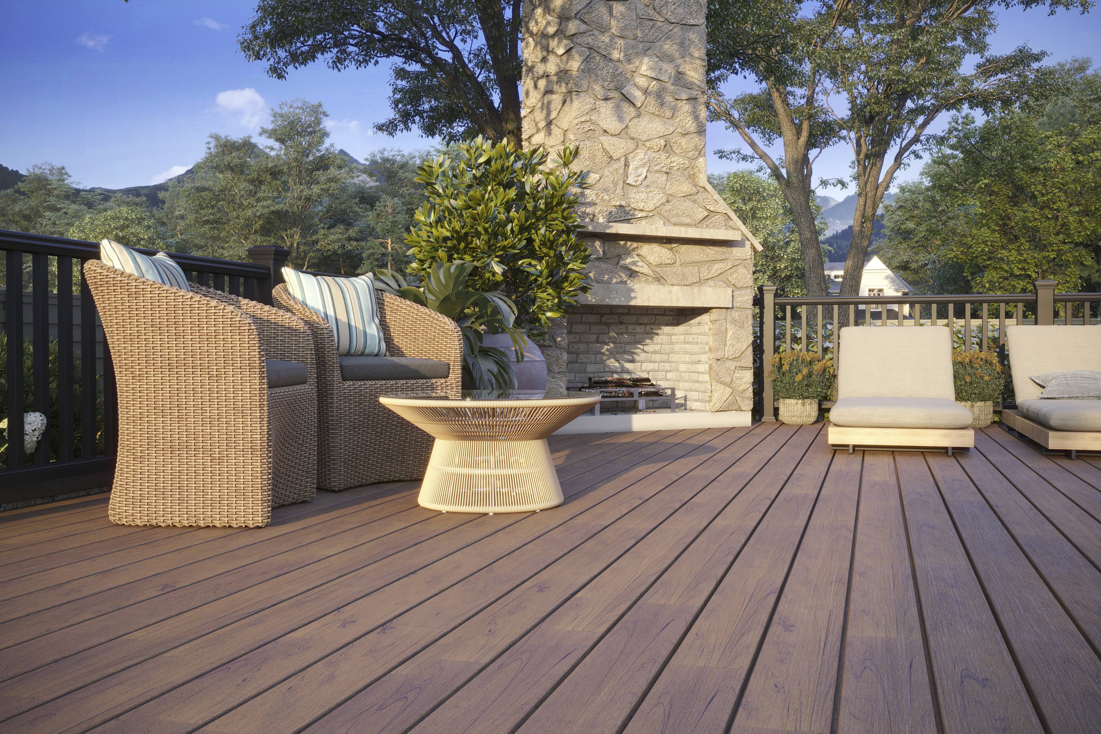 Trex Lineage Heritage decking with mountain views